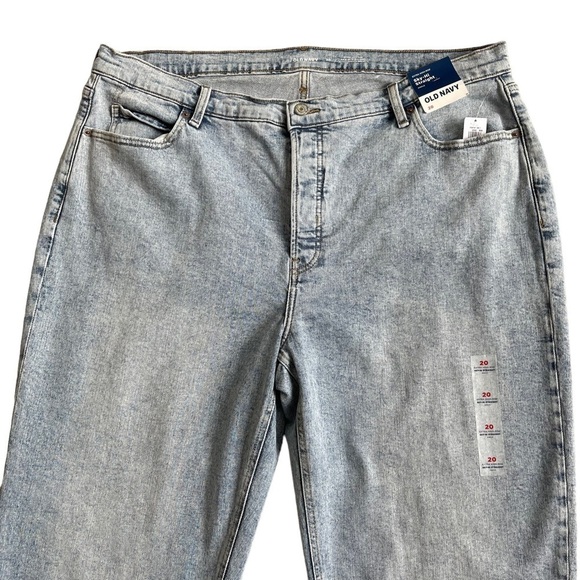 Old Navy Womens Extra High-Waisted Button-Fly Straight Raw-Hem Jeans Plus Sz 20 - Picture 4 of 10